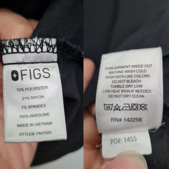 FIGS Technical Collection Three Pocket Scrub Top FM1500 Men's Black Size M - Picture 13 of 16